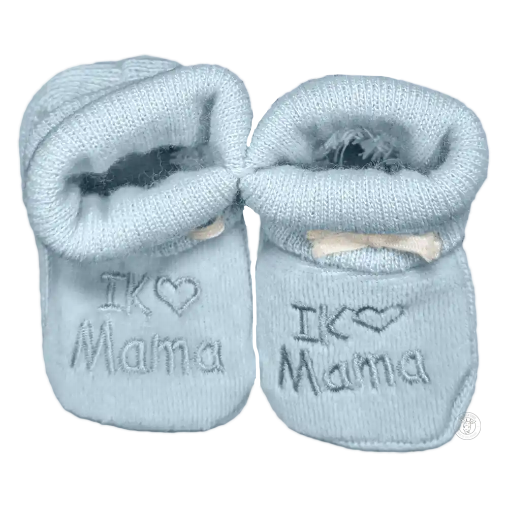 Baby Slofjes met Geborduurde Tekst 'Ik Hou van Mama'